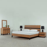 Alder bed + Side table (Single) + Dresser + Mirror + Moltyfoam Mattress