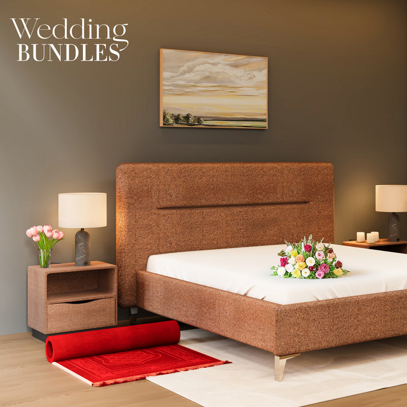 Pearl Wedding Package – Molty Bed (Bed + Side Tables)