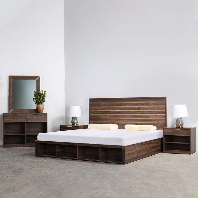 Maple Bed + Side Table (Set) + Mirror + Dresser