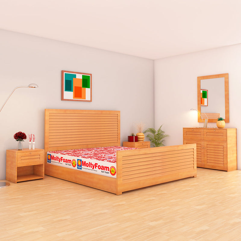 Arizona Bed + Dresser + Mirror + Side Table (Set)